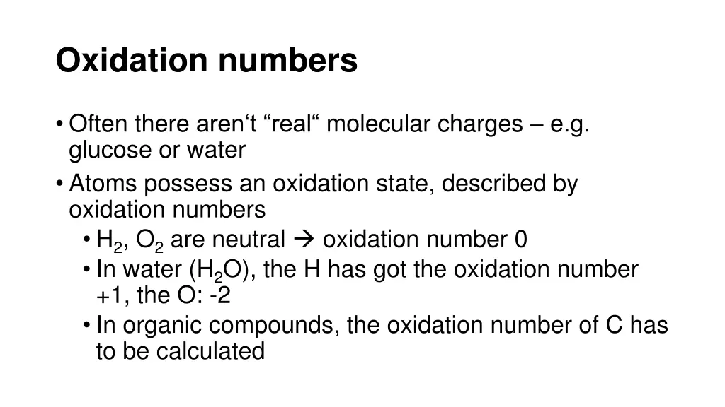 oxidation numbers