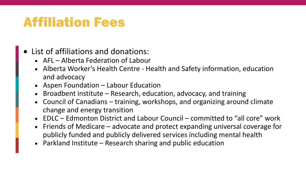 affiliation fees