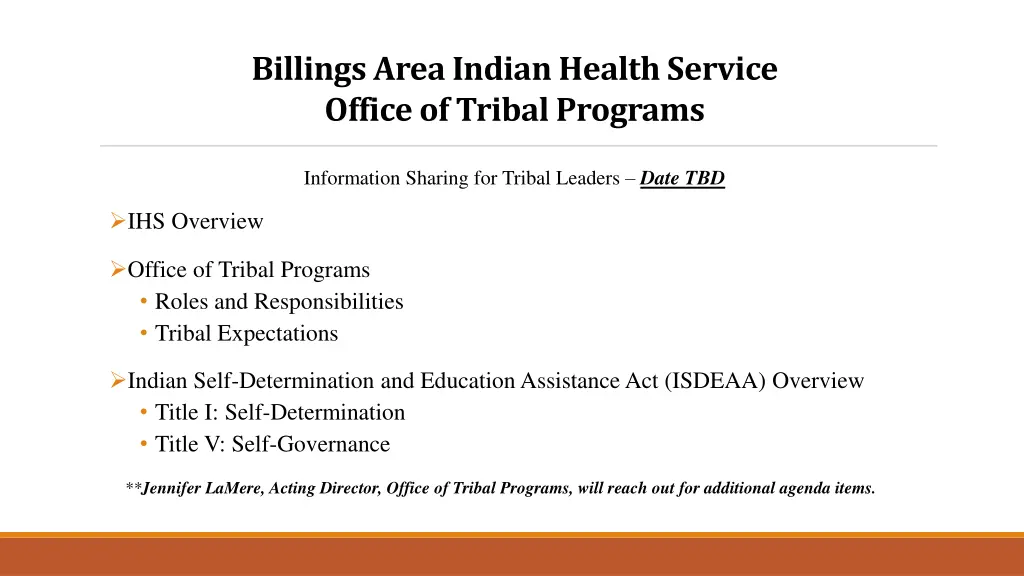 billings area indian health service office