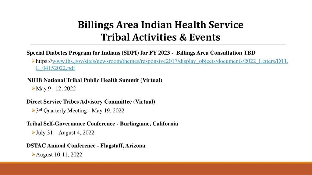 billings area indian health service tribal