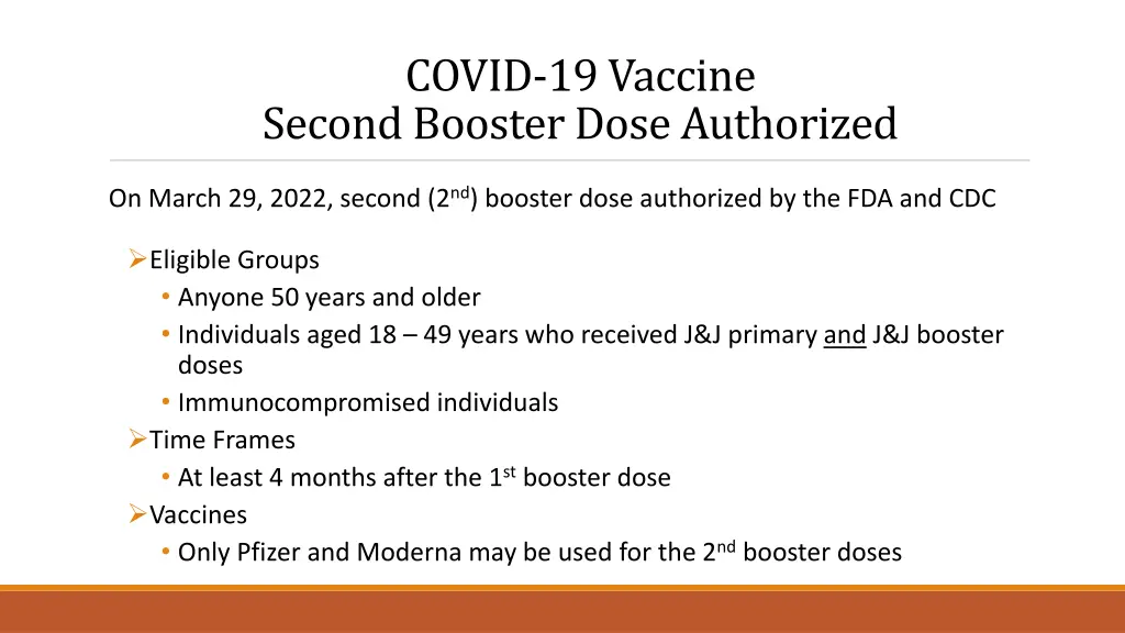 covid 19 vaccine second booster dose authorized