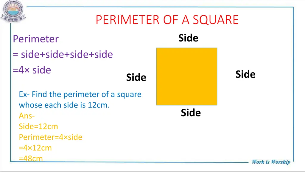 perimeter of a square