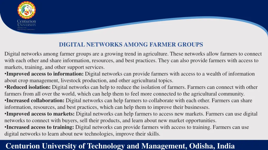 digital networks among farmer groups