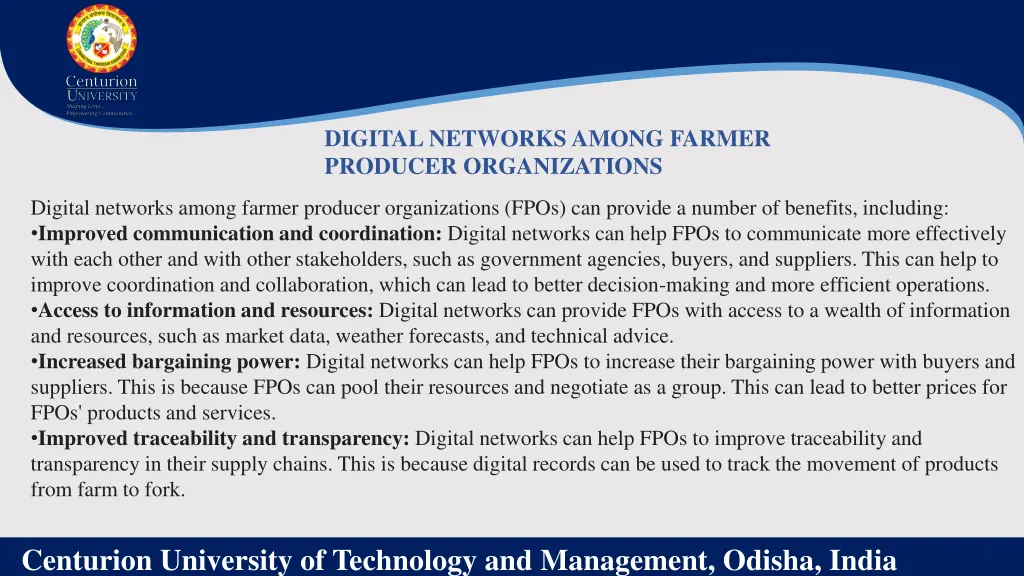 digital networks among farmer producer