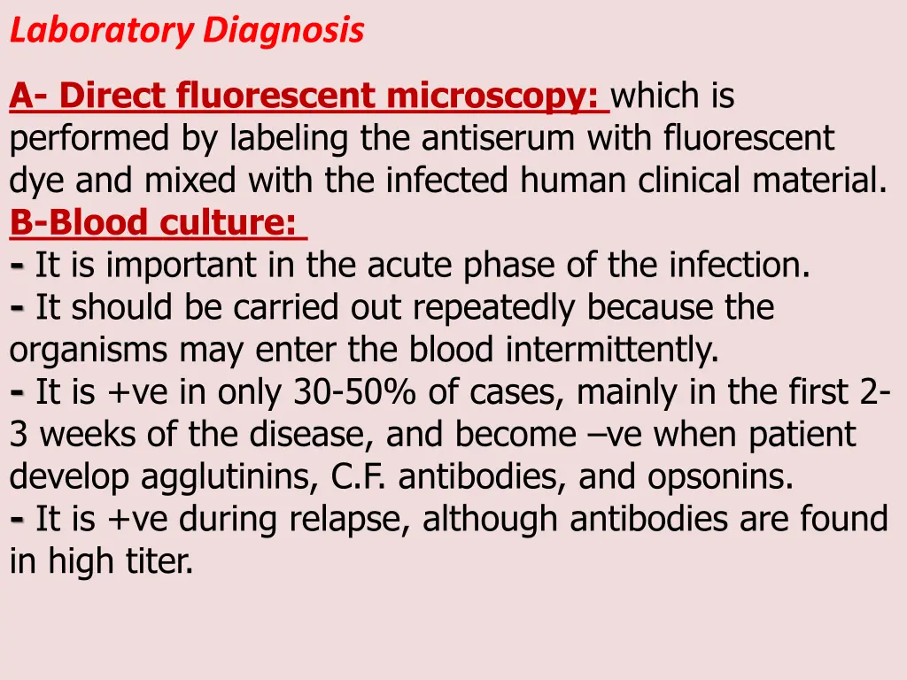 laboratory diagnosis