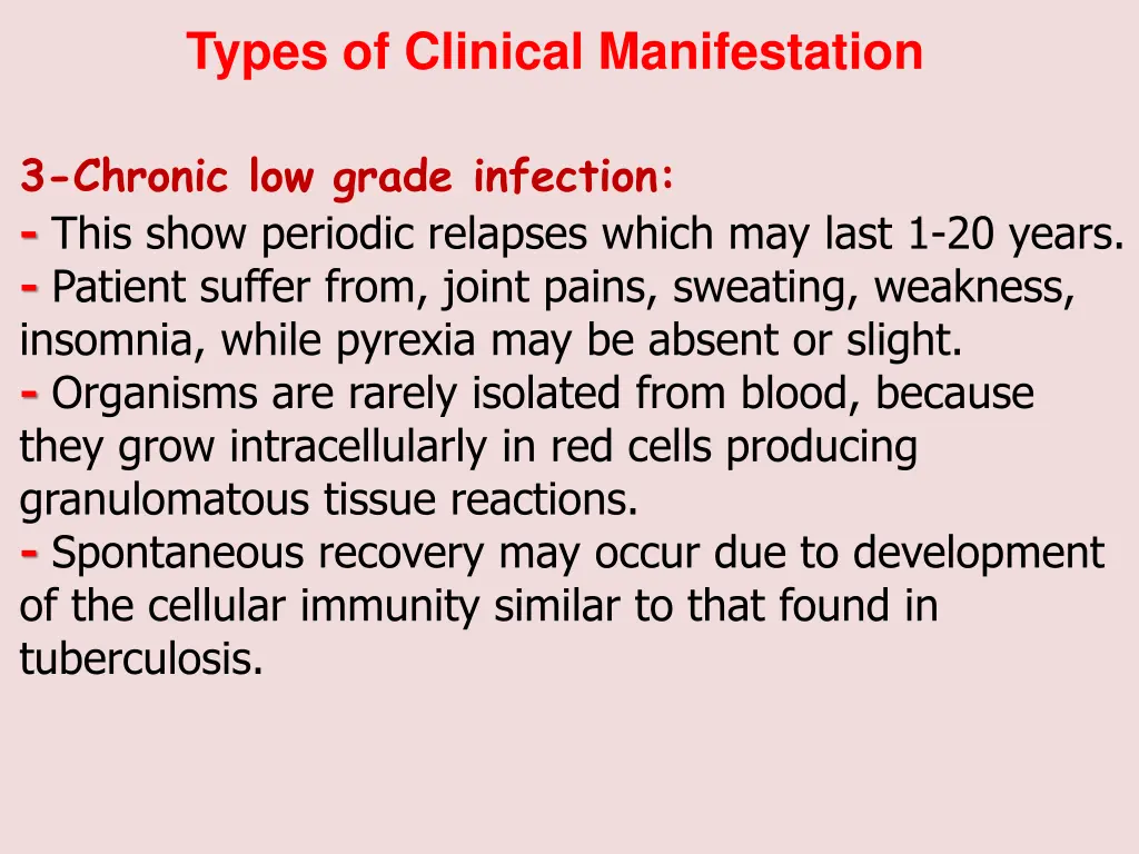 types of clinical manifestation 1