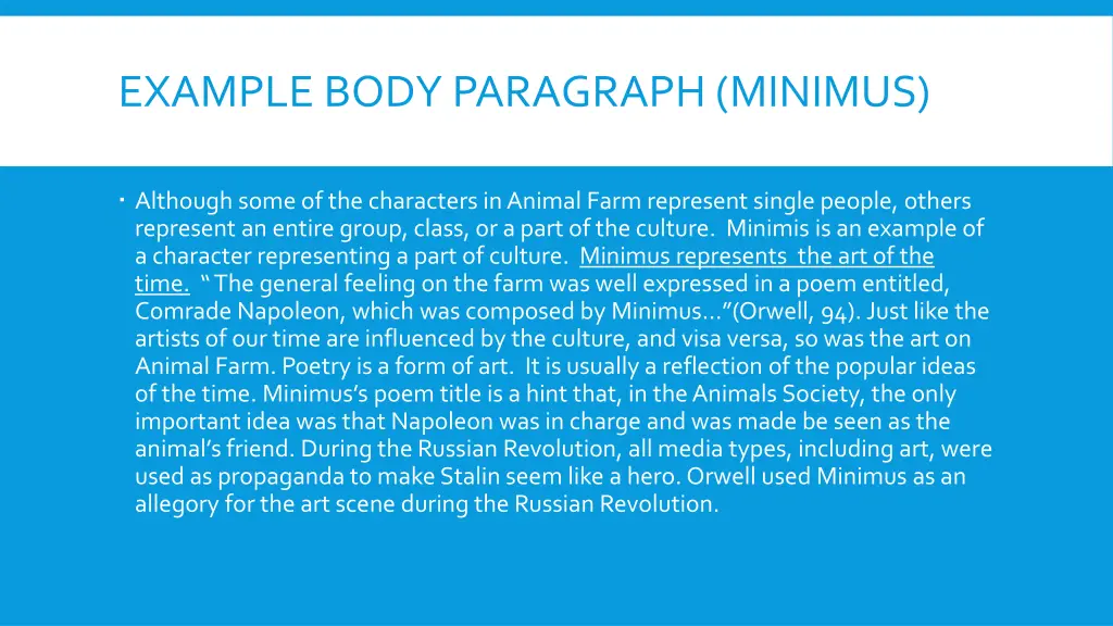 example body paragraph minimus