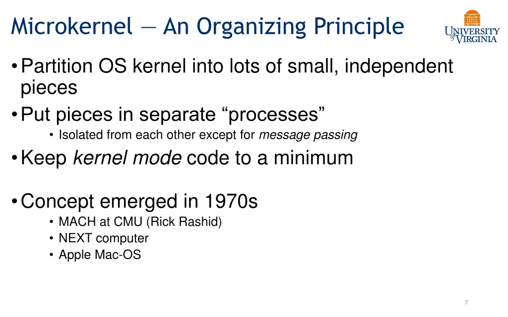 microkernel an organizing principle