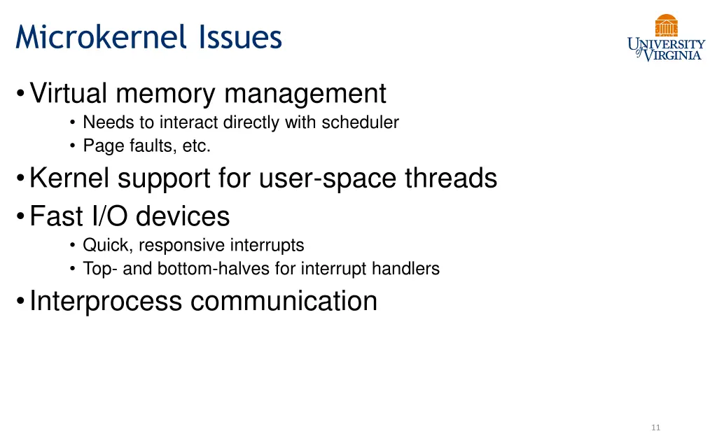 microkernel issues