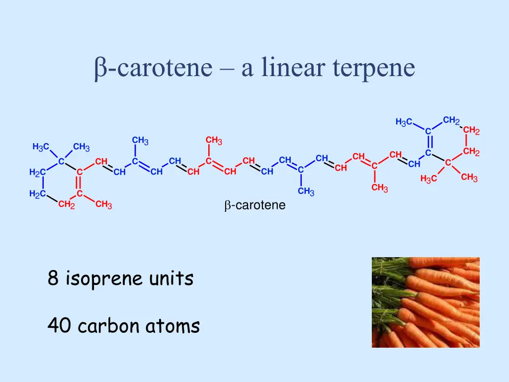 carotene a linear terpene