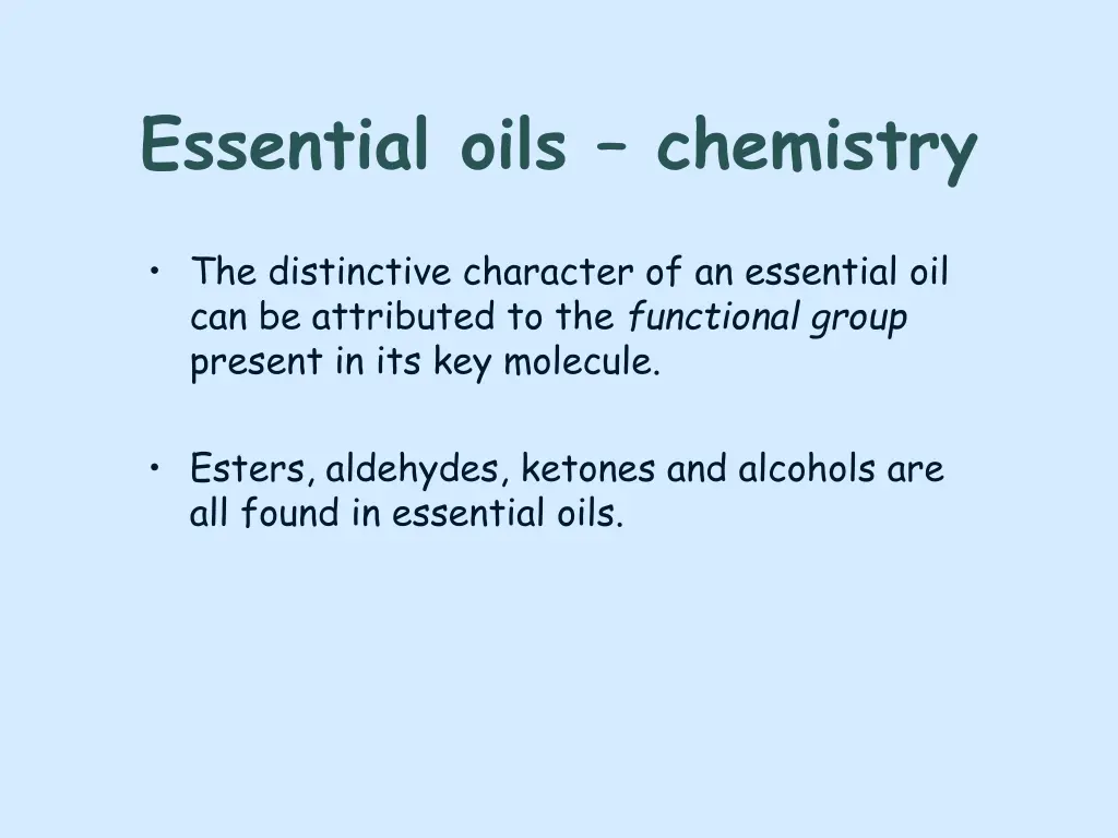 essential oils chemistry