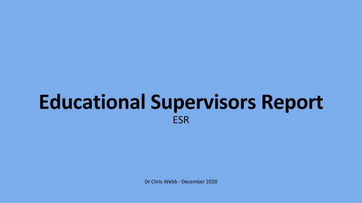 educational supervisors report esr