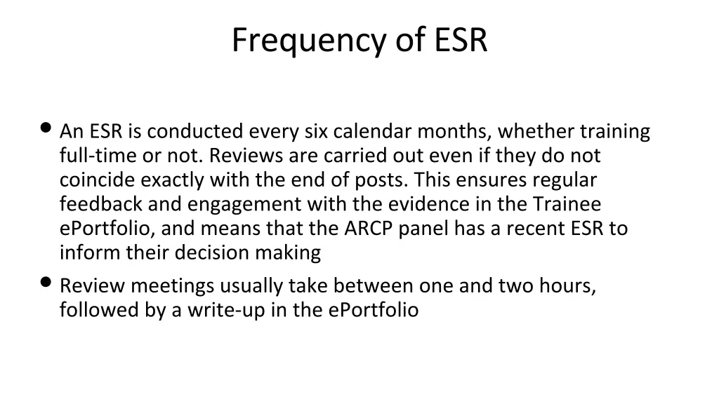 frequency of esr