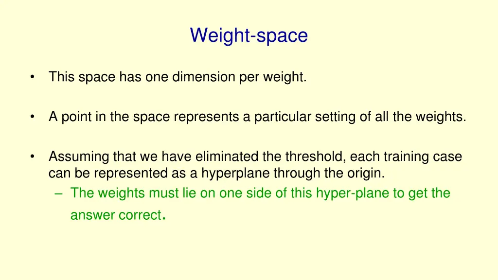 weight space