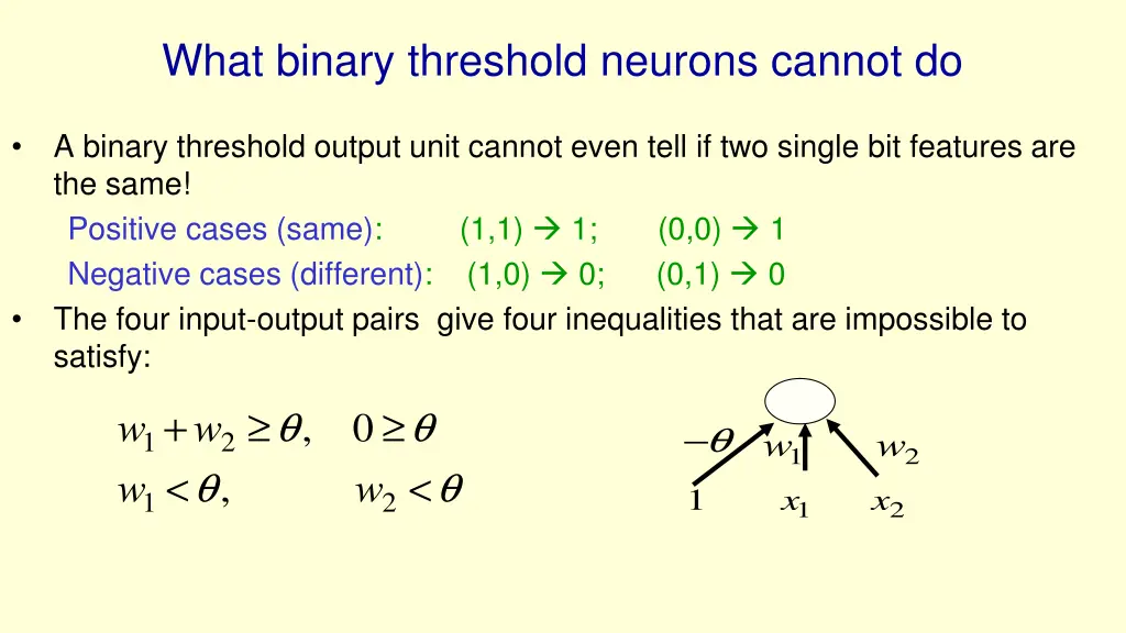 what binary threshold neurons cannot do