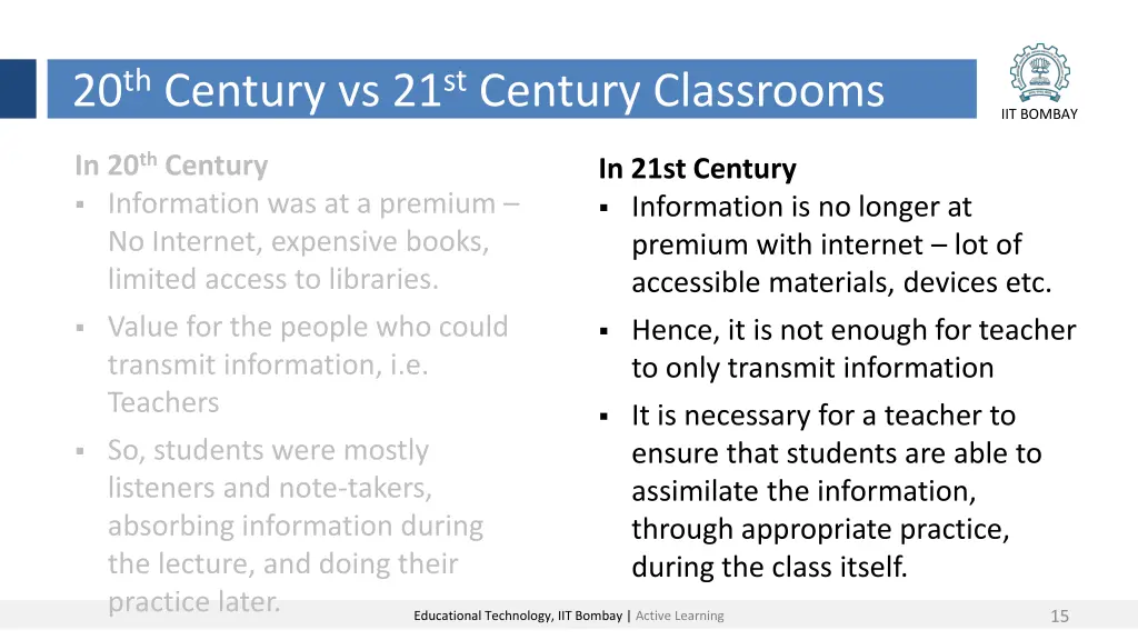 20 th century vs 21 st century classrooms 1