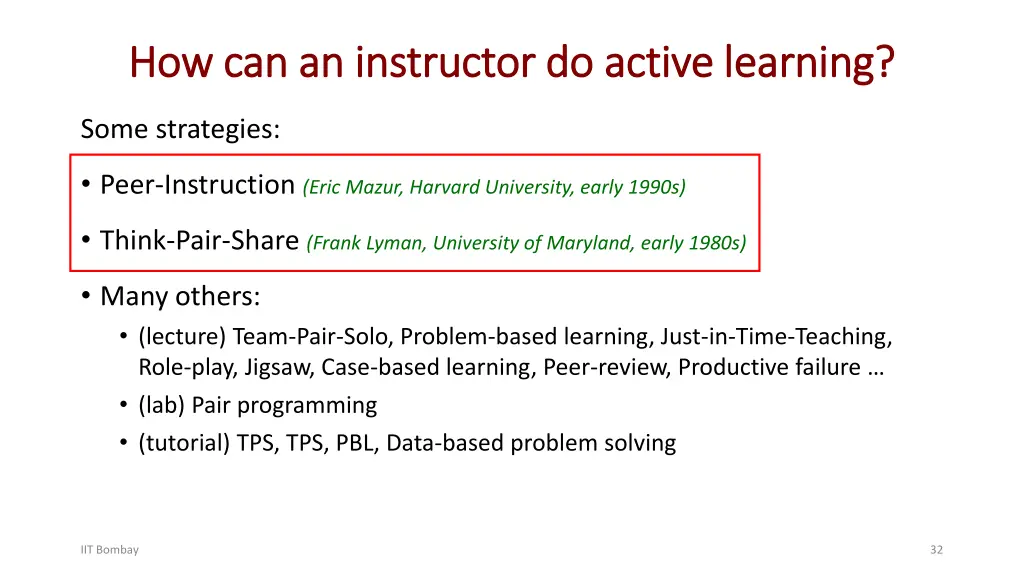 how can an instructor do active learning