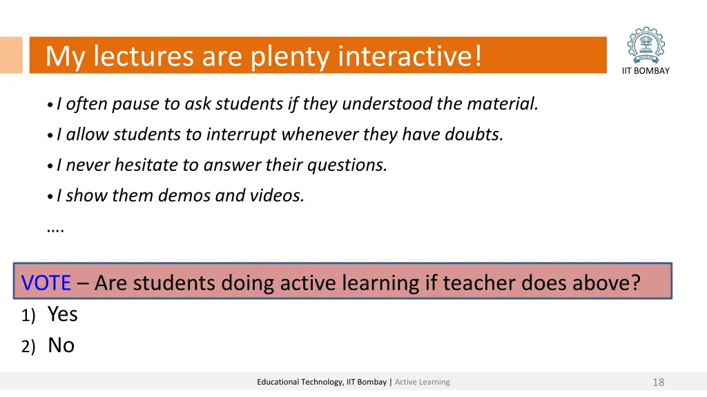 my lectures are plenty interactive