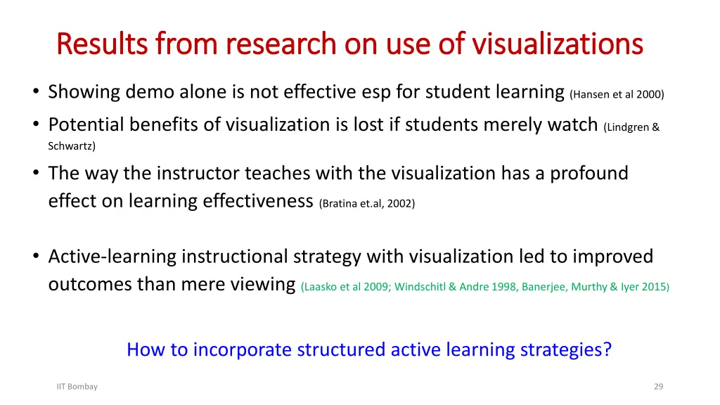 results from research on use of visualizations