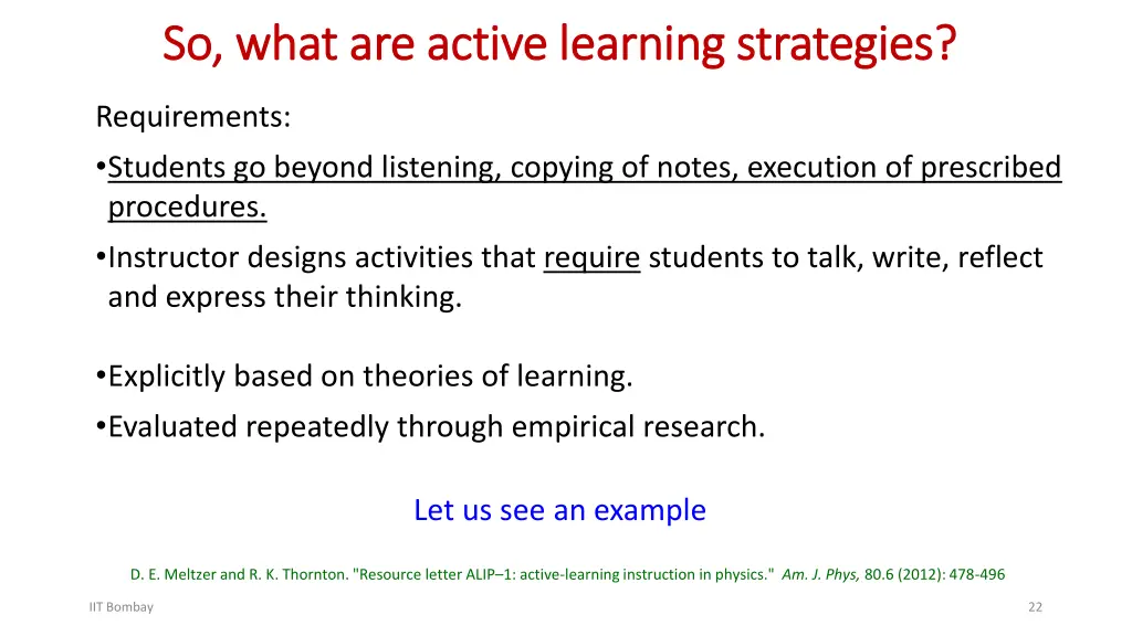 so what are active learning strategies so what