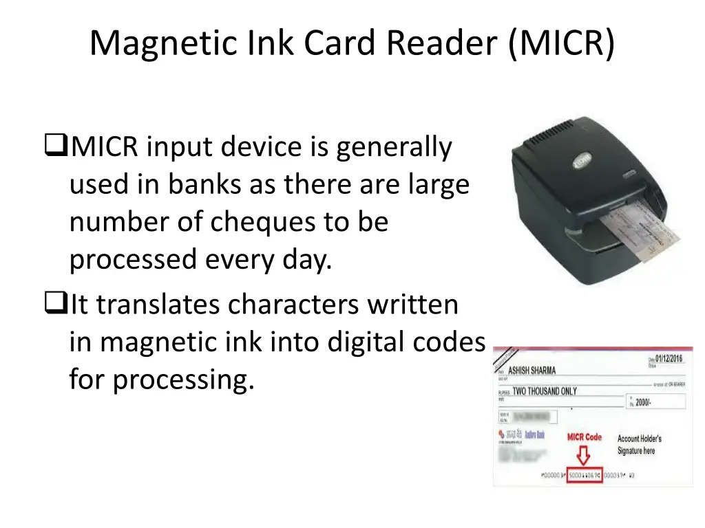 magnetic ink card reader micr