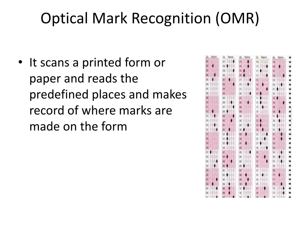 optical mark recognition omr