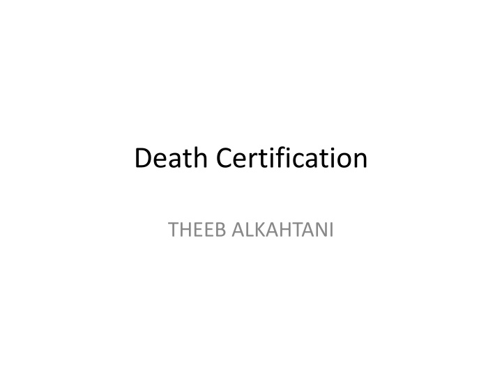 death certification