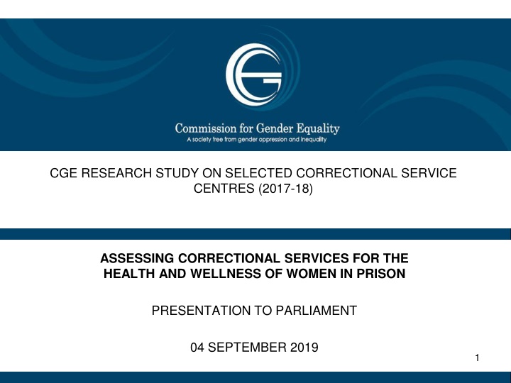 cge research study on selected correctional