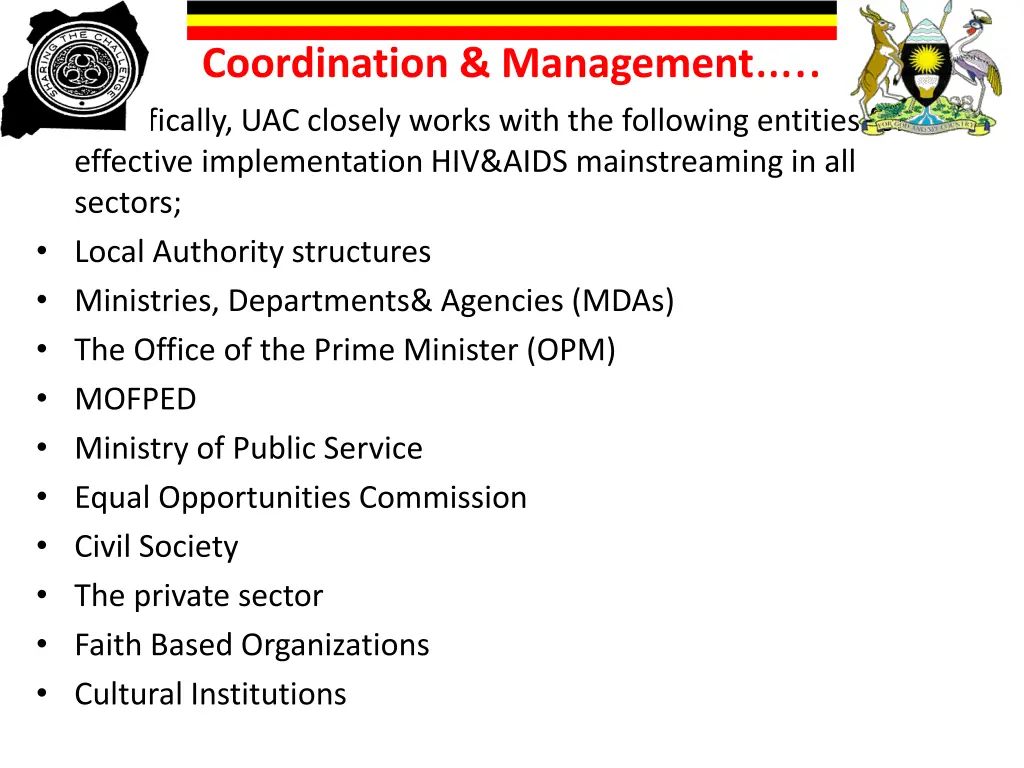 coordination management specifically uac closely