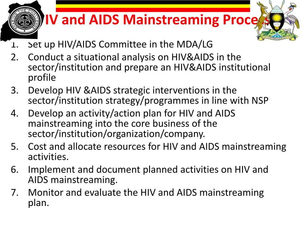 hiv and aids mainstreaming process