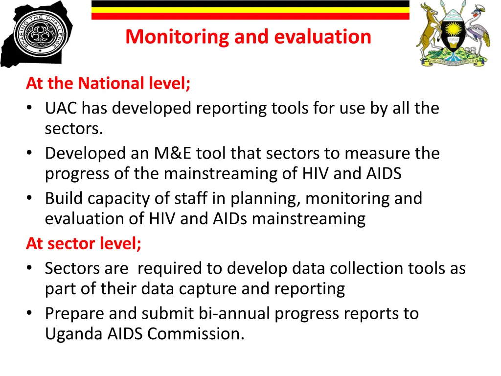 monitoring and evaluation