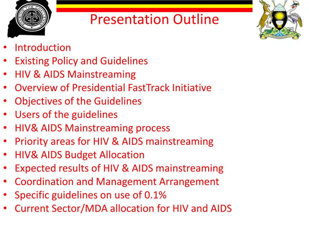 presentation outline