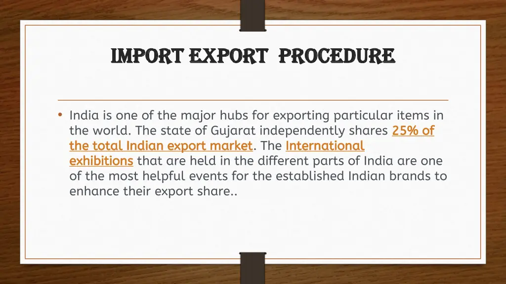 import import export export procedure