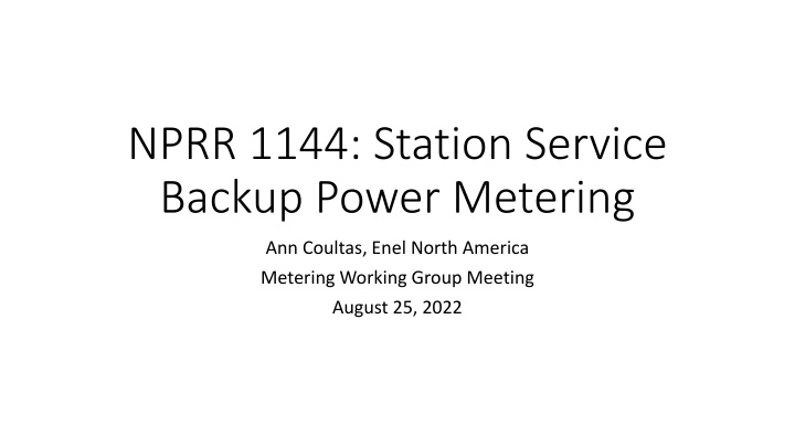 nprr 1144 station service backup power metering