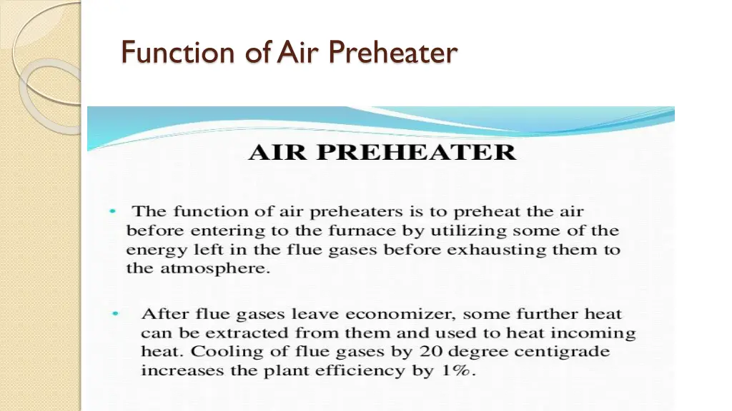 function of air preheater