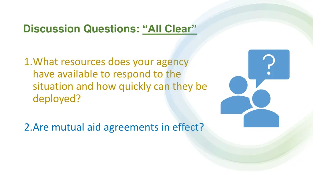 discussion questions all clear