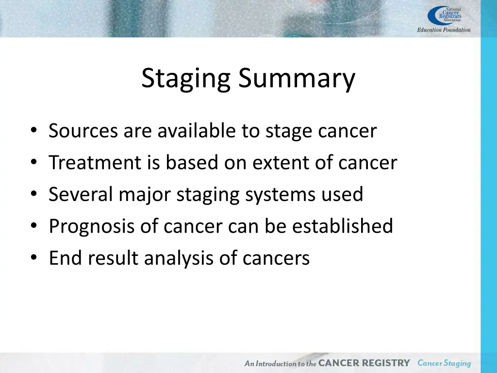 staging summary