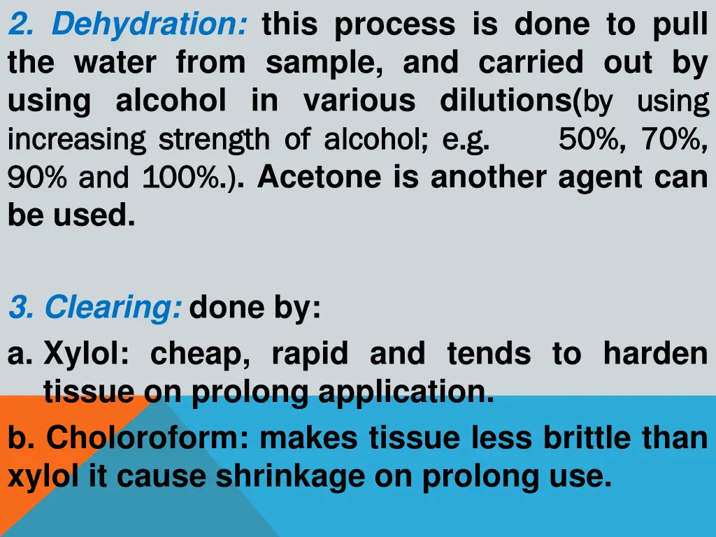 2 dehydration this process is done to pull