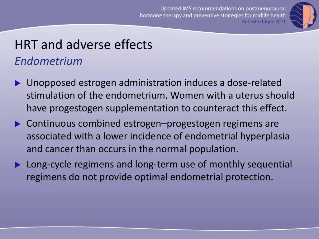 hrt and adverse effects endometrium