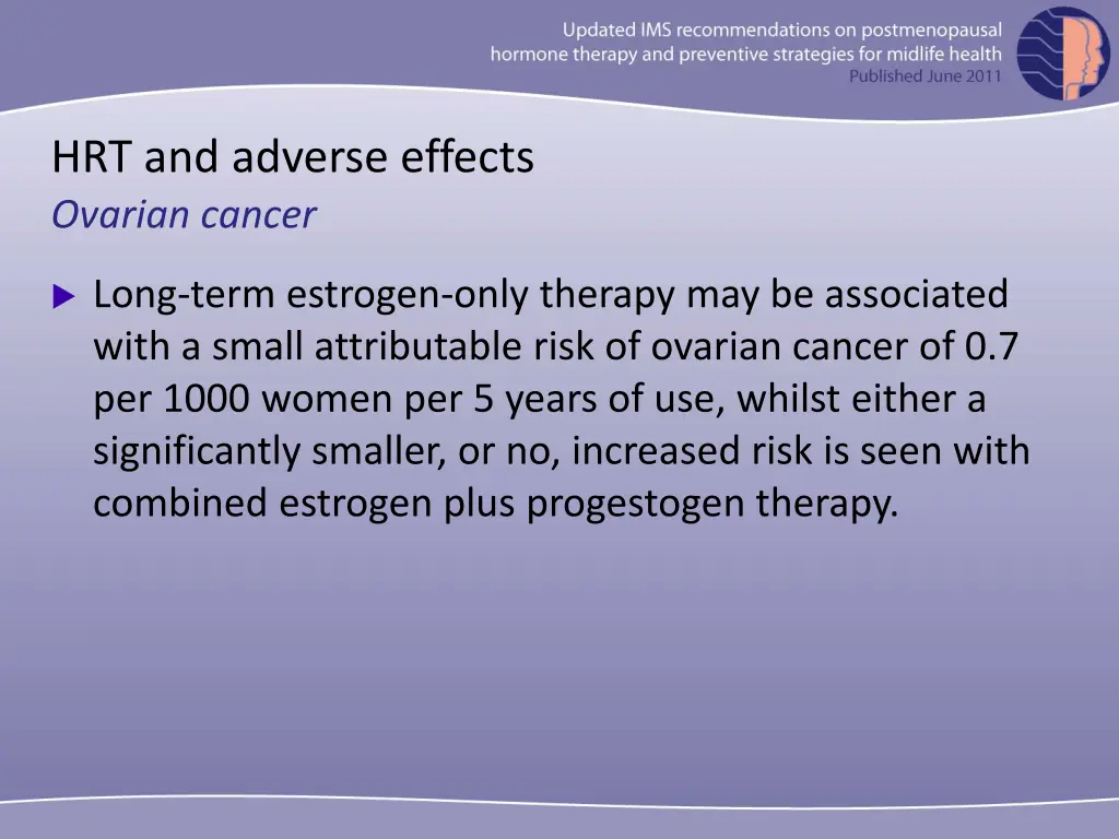 hrt and adverse effects ovarian cancer