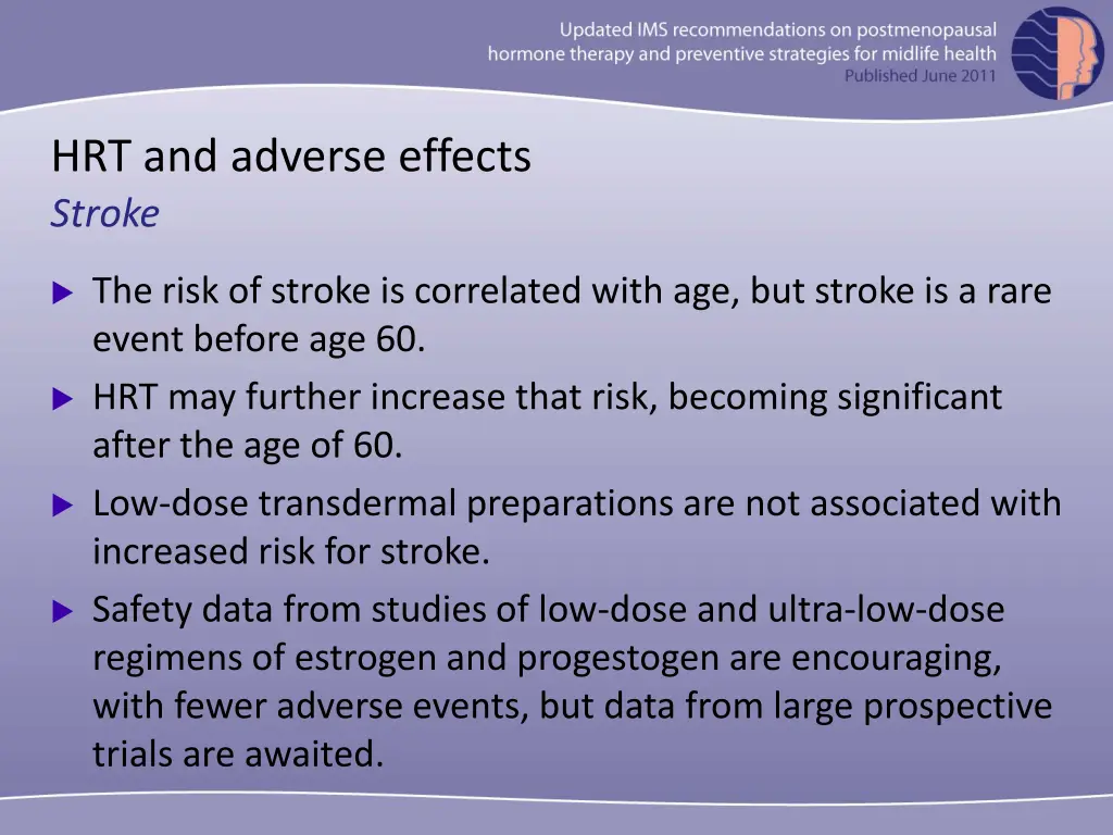 hrt and adverse effects stroke