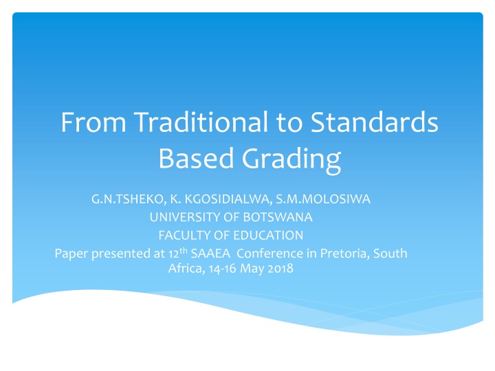 from traditional to standards based grading