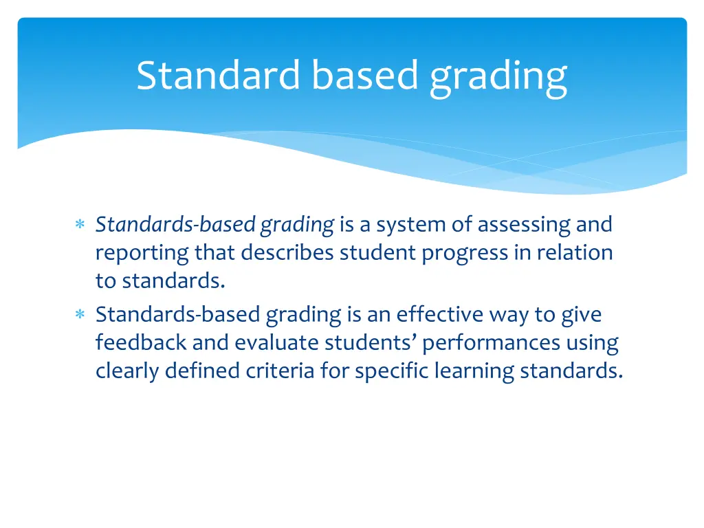 standard based grading