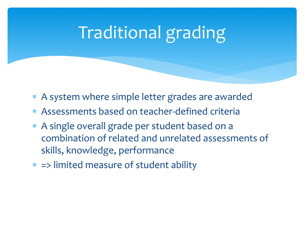 traditional grading