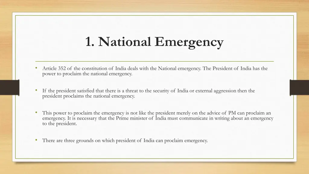 1 national emergency