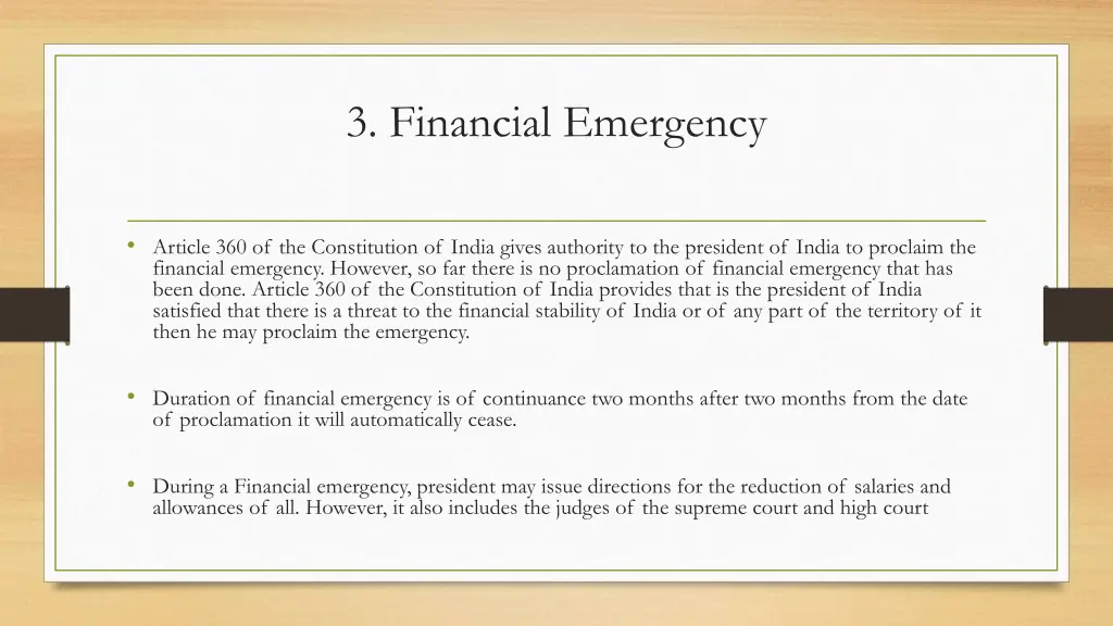 3 financial emergency