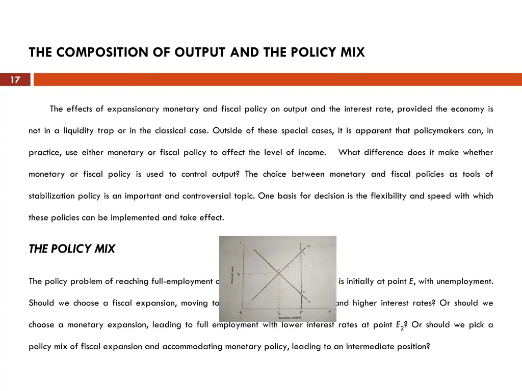 the composition of output and the policy mix