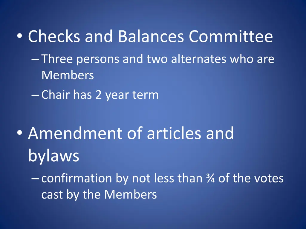 checks and balances committee three persons