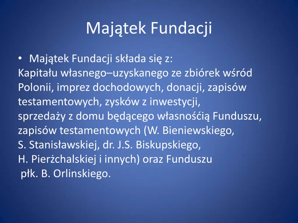 maj tek fundacji