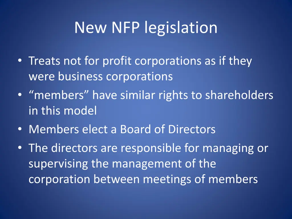 new nfp legislation